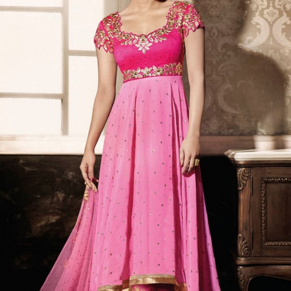PRIYANKA HOT PINK AND BABY PINK HIGH LOW ANARKALI